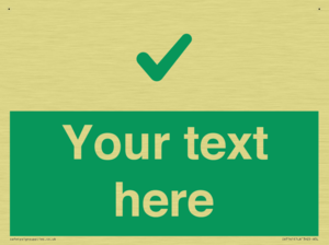 Custom green background, green tick sign